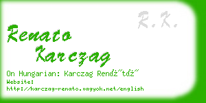 renato karczag business card